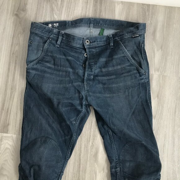 G Star Raw Moto Blue Slim Fit Pilot Jeans Mens 30 - Picture 2 of 14